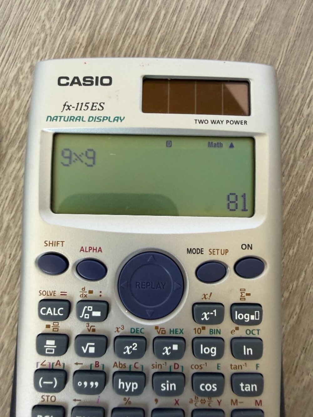 Casio fx-115ES Scientific Calculator Natural Display Two Way Power w/ Cover - Picture 4 of 7